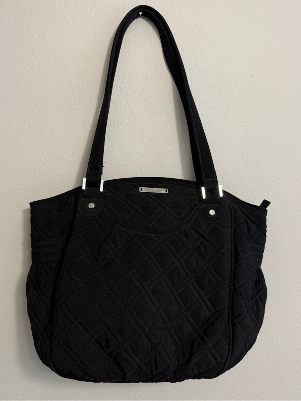 Black Vera Bradley Quilted Tote Bag